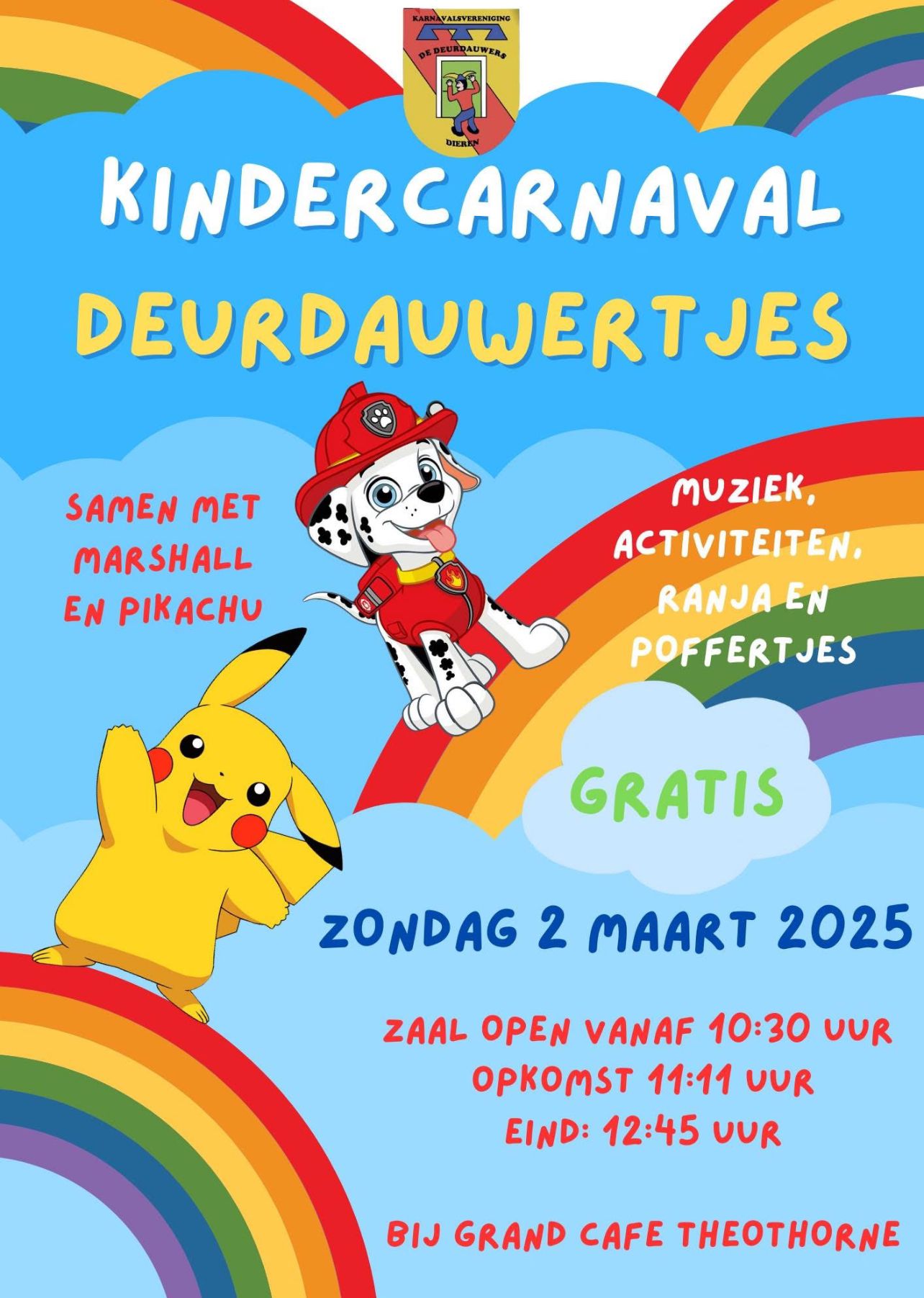 2 Maart Kindercarnaval Deurdauwertjes